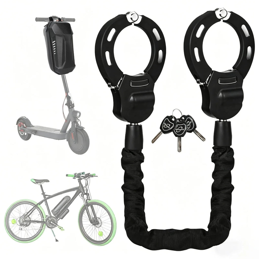 Antivol chaîne 90 cm pour trottinette et vélo électrique – Avec sacoche