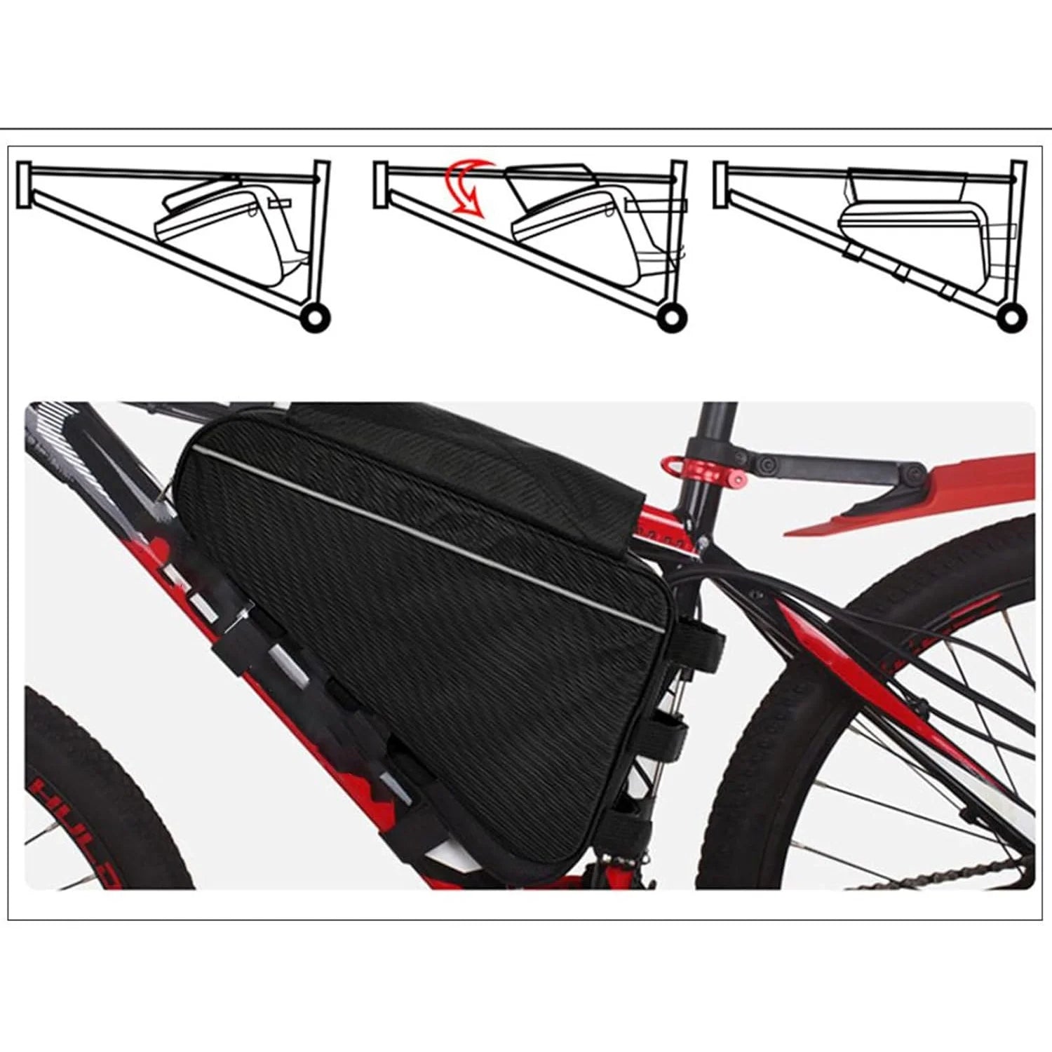 Sacoche triangulaire de batterie pour vélo électrique – Imperméable
