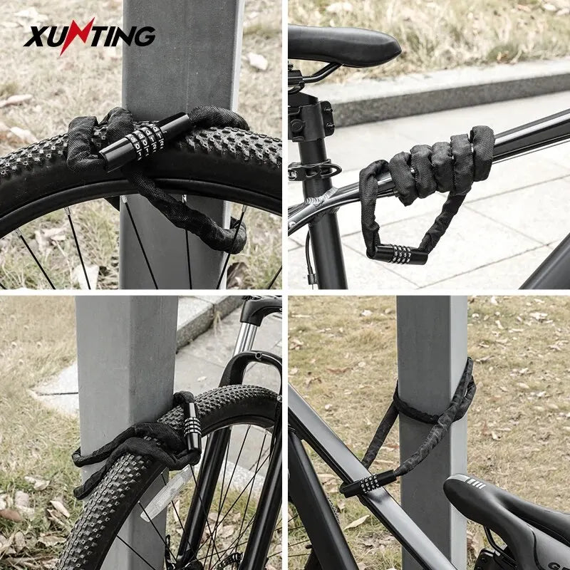 Antivol vélo à code 4 chiffres – Chaîne acier 77 cm
