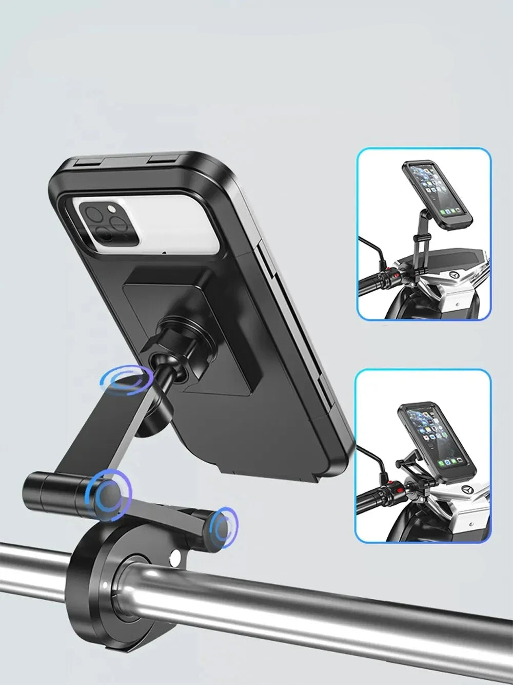 Support téléphone moto/vélo étanche 360° – Universel GPS, jusqu'à 6,7"